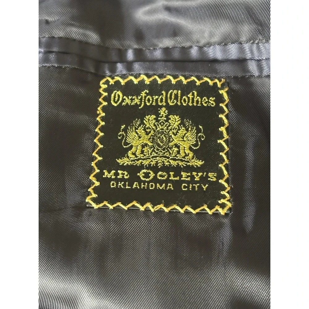 VTG‎ Oxxford Clothes Black Sport coat 43L Super 120s Metal Buttons